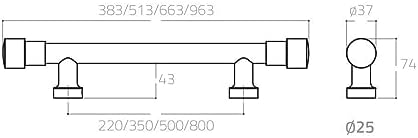 50 cm çekme/sürgü kapı kolu krom renk