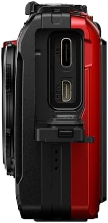OM SYSTEM Tough TG-7 kırmızı dijital kamera, su geçirmez, darbeye dayanıklı, su altı ve makro çekim modları, 4K video, 4 kat geniş açılı zoom (TG-6'nın devamı modeli)