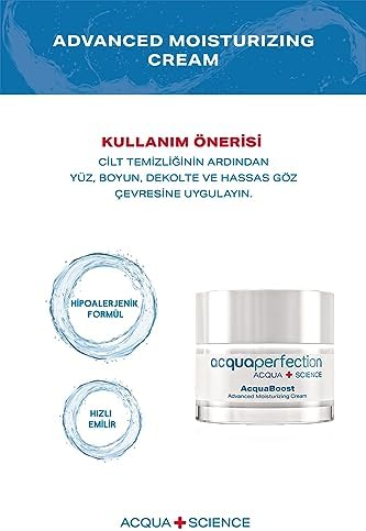 Alternative view of Acqua Perfection AcquaBoost Yoğun Nemlendirici & UVA-UVB Güneş Koruma SPF 30, Besleyici, Yenileyici, Nemlendirici Yüz Kremi 50ml, Tüm Ciltler için