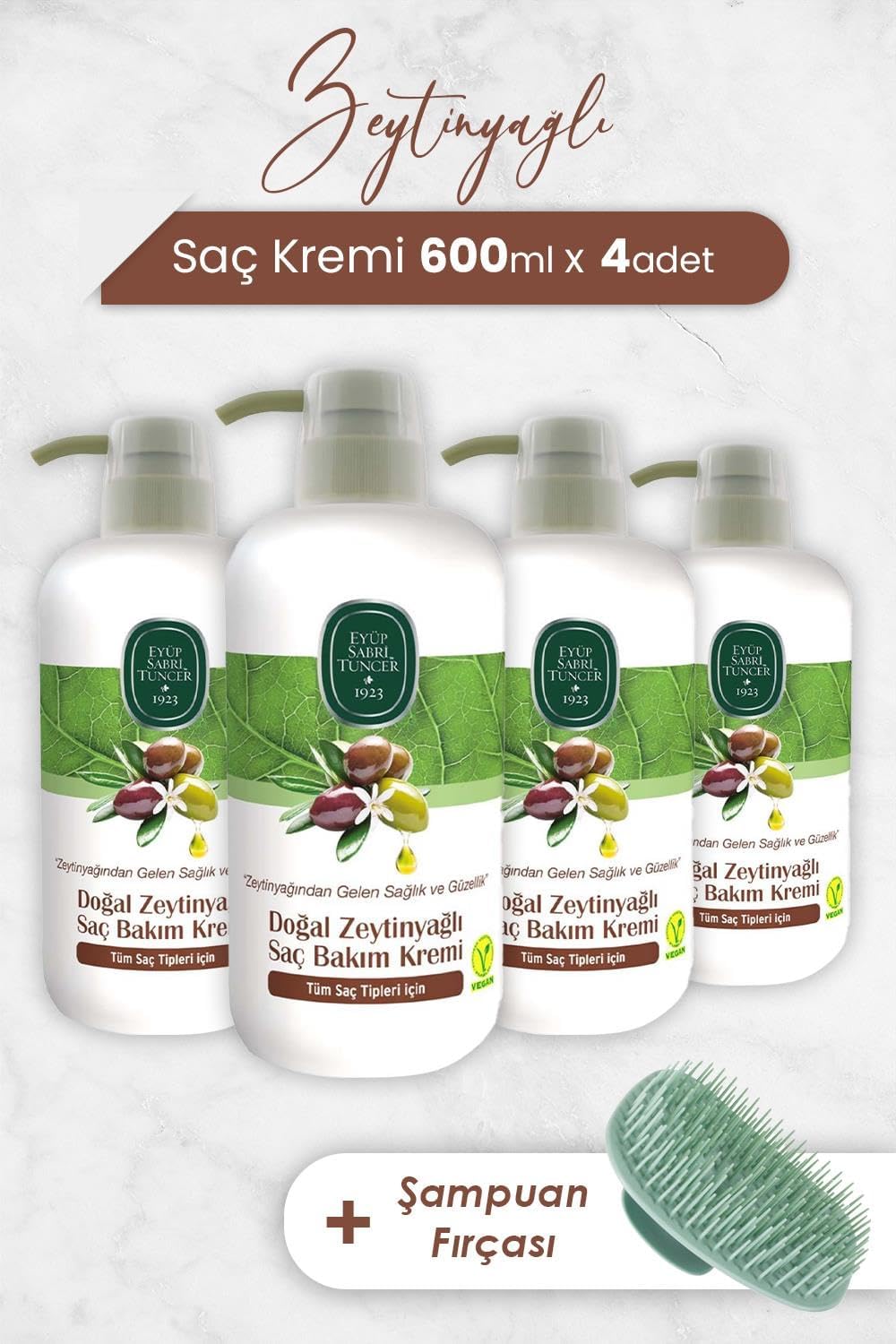 Alternative view of Zeytinyağlı Saç Kremi 600 ml x 4 Adet ve Şampuan Fırçası
