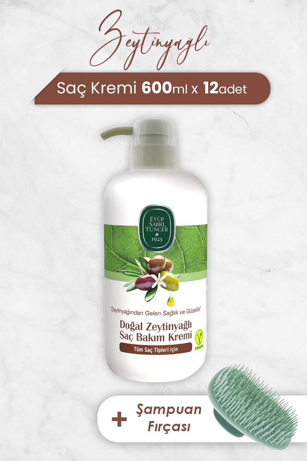 Alternative view of Zeytinyağlı Saç Kremi 600 ml x 12 Adet ve Şampuan Fırçası