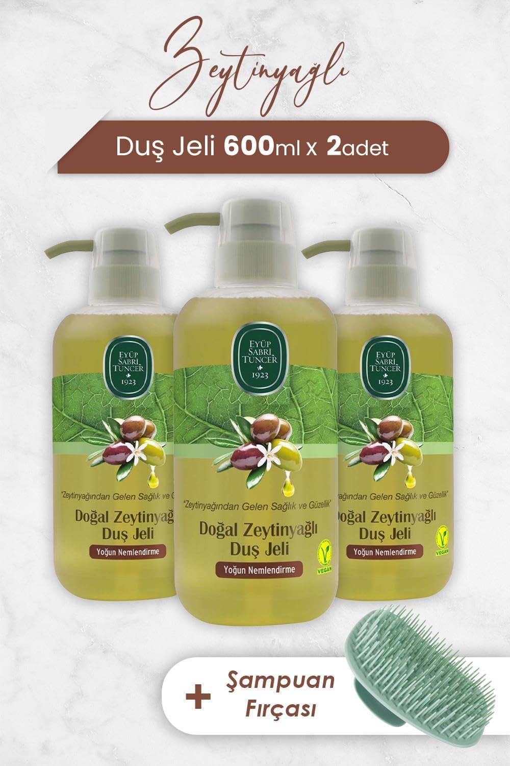 Alternative view of Zeytinyağlı Duş Jeli 600 ml x 3 Adet ve Şampuan Fırçası