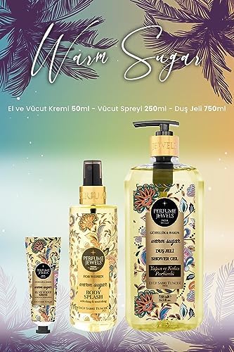 Warm Sugar Vücut Spreyi 250 ml, Duş Jeli 750 ml ve Krem 50 ml