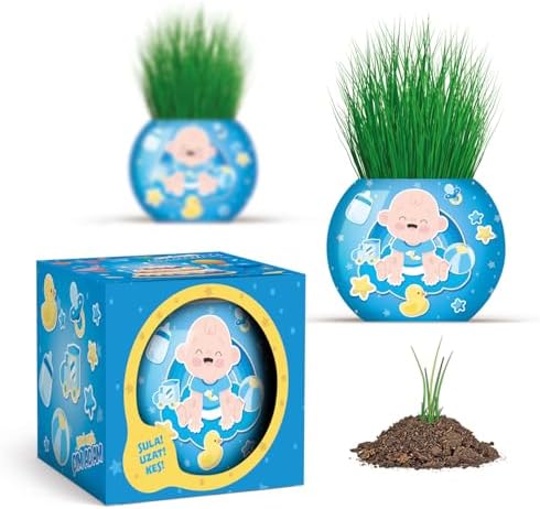 Bebek Temalı Çim Adam 6'lı Set – Çocuklar İçin Eğitici ve Eğlenceli Bitki Yetiştirme Kiti
