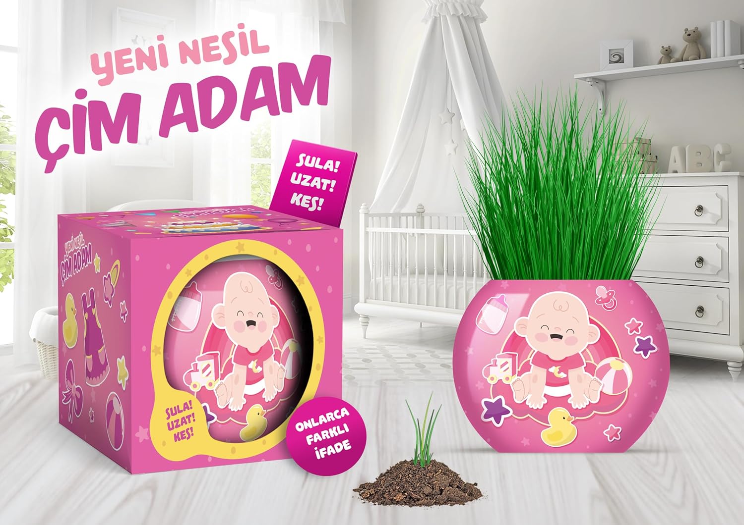 Alternative view of Bebek Temalı Çim Adam 6'lı Set – Çocuklar İçin Eğitici ve Eğlenceli Bitki Yetiştirme Kiti