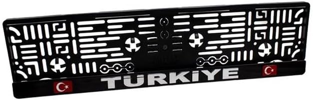 Türkiye Yazılı Plaka Altı Takmatik Kapaklı Siyah Plakalık