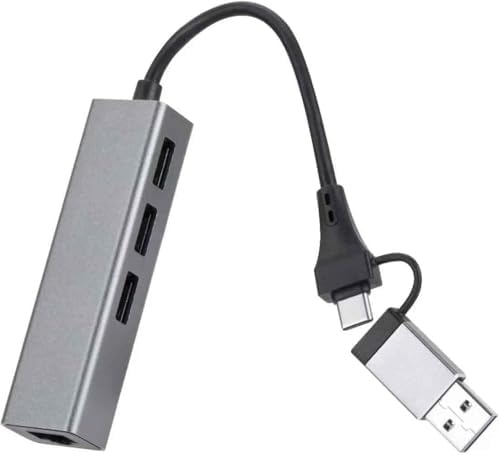1000 Mbps Gigabit USB-C ve USB-A Girişli 4 Port USB 3.0 Hub Gigabit Ethernet Adaptörü – 1000 Mbps Kablolu İnternet, 5Gbps Veri Aktarımı, Çoklu Bağlantı Desteği, Kompakt ABS Gövde | ZR1109