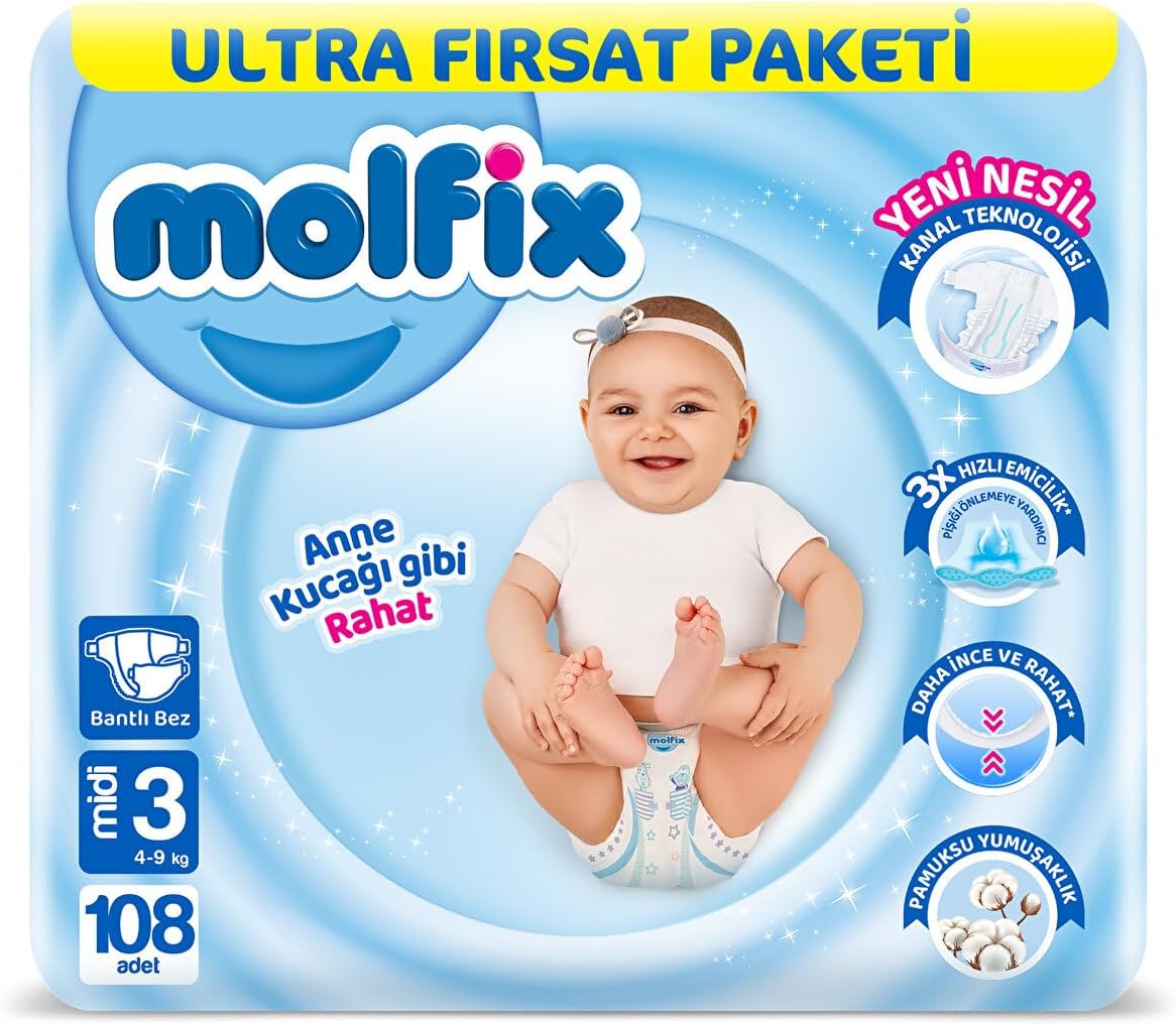 Alternative view of Molfix 3D Midi Ultra Fırsat Paketi, 108 Adet