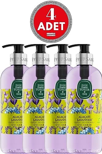 Alaçatı Lavantası Doğal Zeytinyağlı Sıvı Sabun 500 ml x 4 Adet