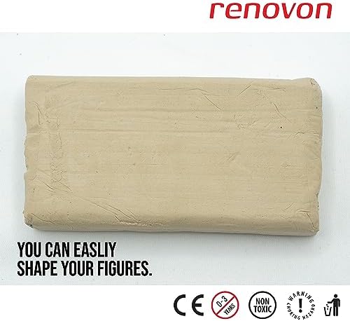 Hava ile Kuruyan Doğal Seramik Kil 500 gr – Fırın Gerektirmez, Boyanabilir & Verniklenebilir, Air Dry Clay BEYAZ