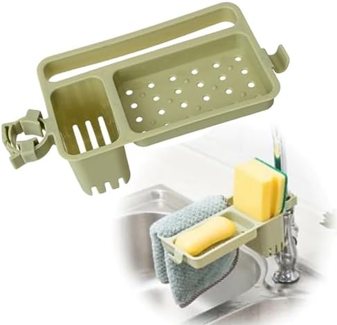 -Musluğa Takılan Sünger Havlu Askılı Sabun Hazneli mutfak Banyo Lavabo Düzenleyici Organizer