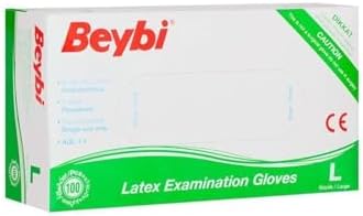 Beybi Lateks Pudralı Tek Kullanımlık Eldiven -L- 100 Adet