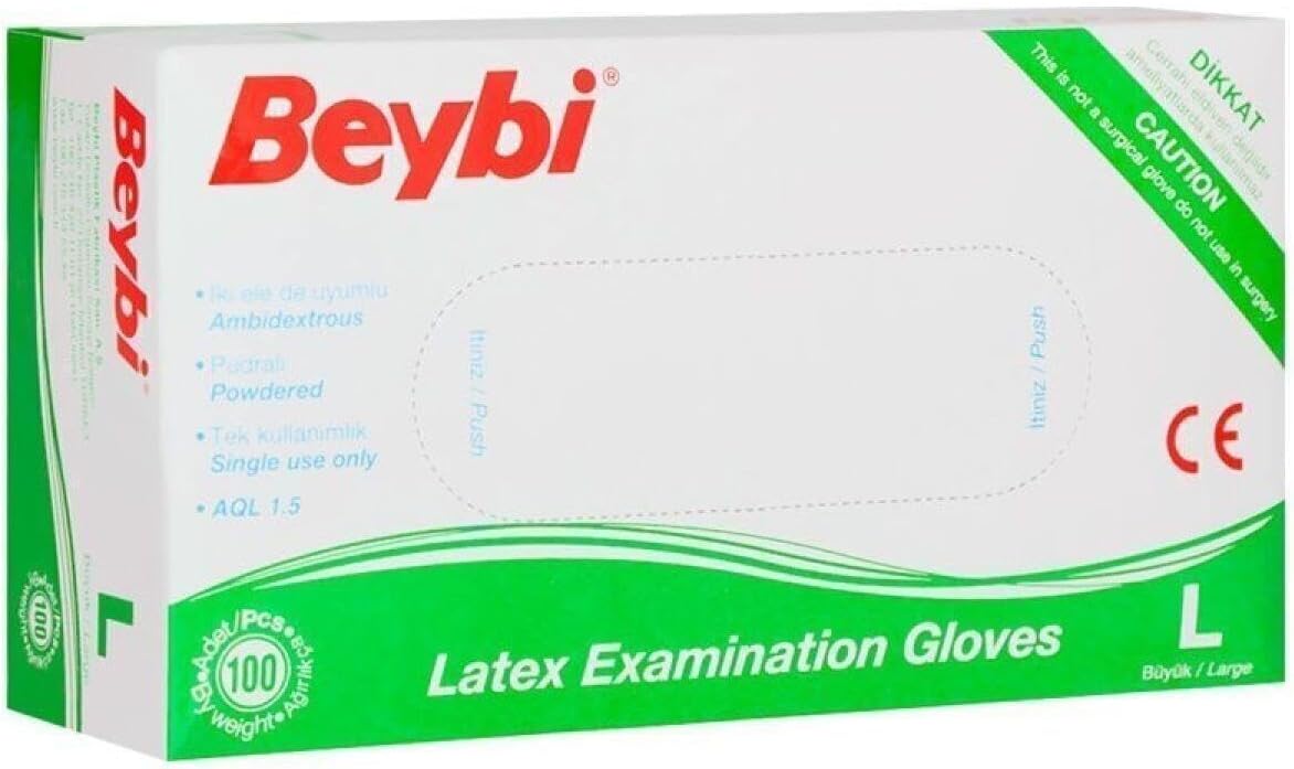 Alternative view of Beybi Lateks Pudralı Tek Kullanımlık Eldiven -L- 100 Adet