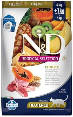 Nd N&D Kuzu Etli Ve Meyveli Kısırlaştırılmış Kedi Maması 4+1 Kg