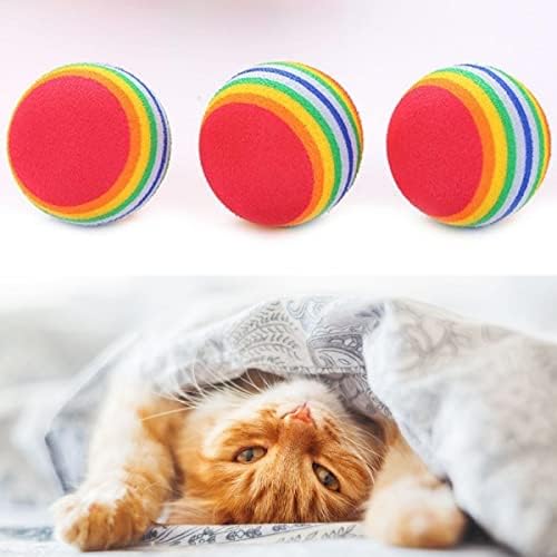 -3lü Gökkuşağı Sünger Kedi Köpek Çiğneme Oyun Topu 4,2 cm