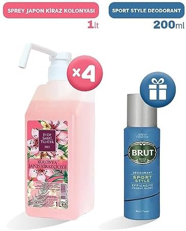 Alternative view of Sprey Kiraz Kolonyası 1 lt x 4, Erkek Deodorant Hediyeli
