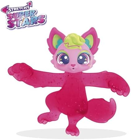 STRETCHY SUPERSTARS Funxy – Parlak ve esnek koleksiyon figürleri, çamur dolgulu, 6 farklı karakter, koleksiyon için