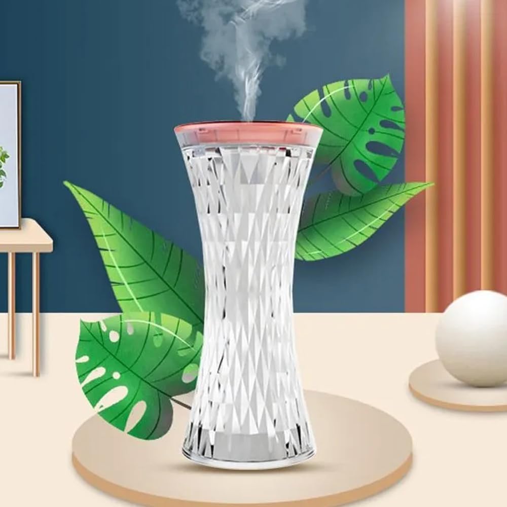 Alternative view of Masaüstü Lamba ve Nemlendirici Şarjlı Işık Kristal Desenli 7 Farklı Renk Atmosfer Lamba Göz Yormayan Işık Kitap Okuma Işığı Salon Oturma Odası Yatak Odası Aydınlatma 20cm x 9xm D13