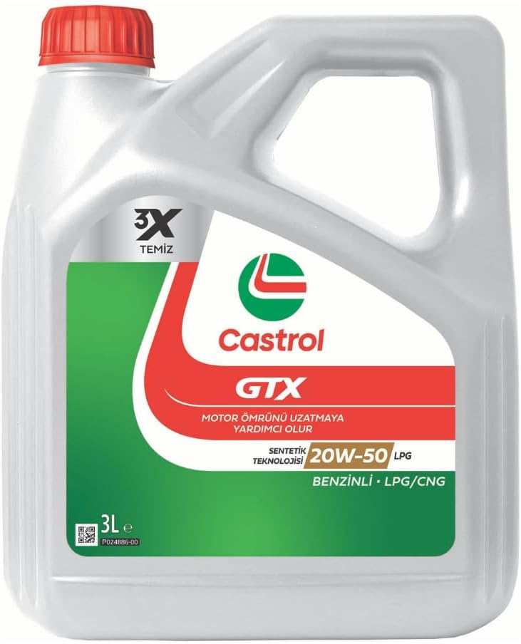 Castrol GTX LPG 20W-50 3 Litre Motor Yağı