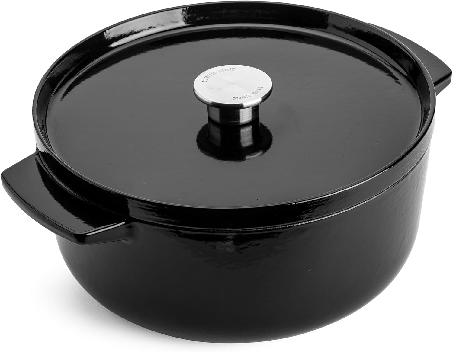 Alternative view of Cast Iron 26 cm/5,2 l kapaklı tencere, kaliteli, sağlam ve uzun ömürlü, kızartma, kızartma, PAS içermeyen emaye iç kısım, indüksiyon, ergonomik sap, 260°C'ye kadar fırına dayanıklı, oniks