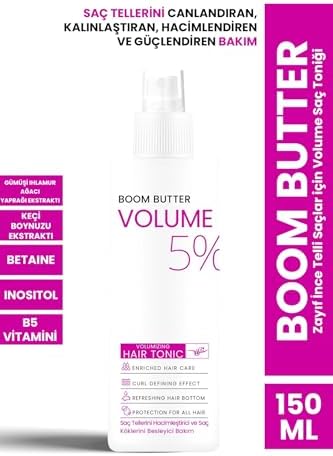 BOOM BUTTER Zayıf İnce Telli Saçlar için Volume Saç Toniği 150ML