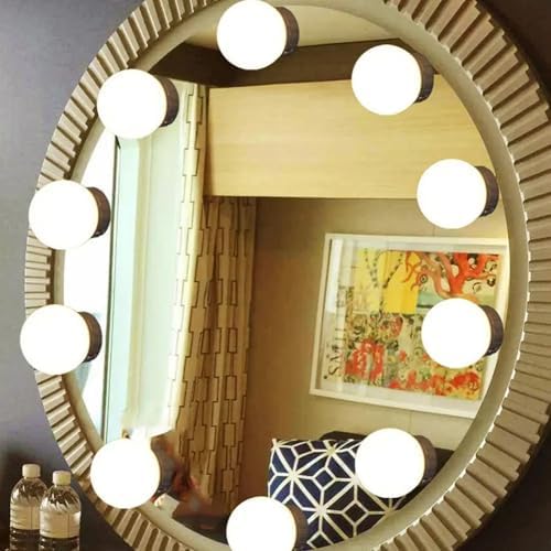 10'lu Set Makyaj Aynası Işığı Banyo Yatak Odası Işığı Hoolywood Tarzı Led Makyaj Lambası 3 Farklı Renk Modu Makyaj Odası Işığı Mirror1