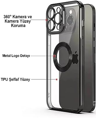 Alternative view of & AKSESUAR 15 Pro Max ile Uyumlu Laser Şeffaf Parlak Arka Yüzey Ve Logo Detaylı Kenarları Silikon Yapıya Sahip Lens Koruyuculu Kılıf (Yeşil)