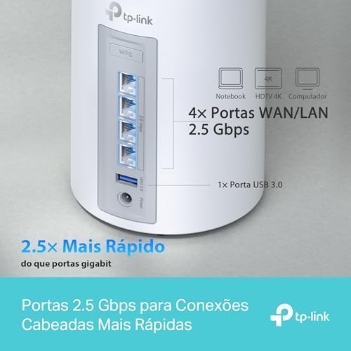 Alternative view of Deco BE65 1-pack, BE9300 Mbps, 4 × 2.5 Gbps Portlar, 320 MHz Kanallar, 6 GHz Bandında Çalışır, 200 Cihaza Kadar Bağlanılabilirlik, VPN, WPA3, Üç Bantlı Wi-Fi 7 Mesh Sistemi