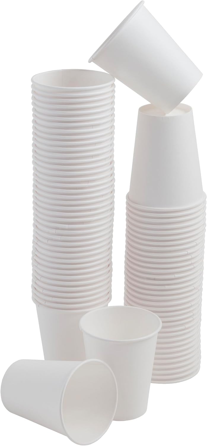 Alternative view of 75 adet tek kullanımlık karton bardak 8 oz 250 ml, beyaz sıcak bardaklar, kağıt meyve suyu bardağı, parti karton bardakları
