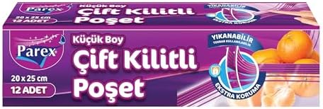 Alternative view of Çift Fermuarlı Kilitli Torbalar Küçük Boy 14 Çanta (20 x 25 cm)