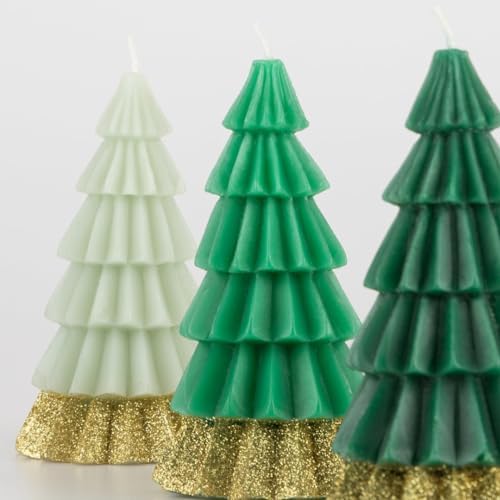 - Green Tree Candles - Yeşil Ağaç Mumlar (3'lü)