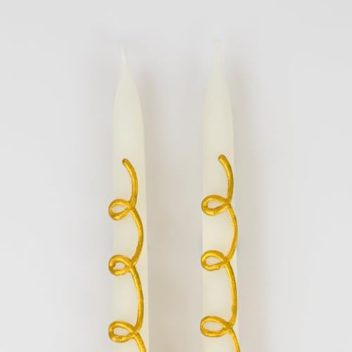- Taper Candles - Altın Kıvrımlı Mumlar (2'li)