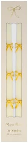 - Bow Taper Candles - Altın Kurdele Detaylı Mumlar (2'li)
