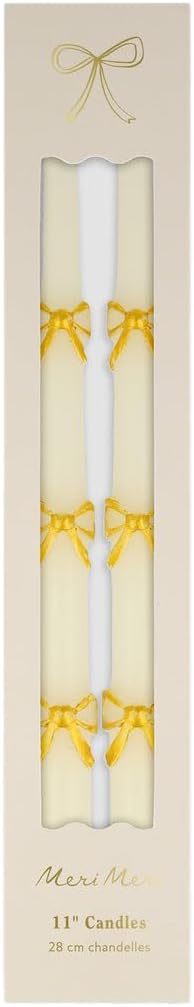 Alternative view of - Bow Taper Candles - Altın Kurdele Detaylı Mumlar (2'li)