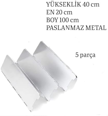 Alternative view of Kamp Ateşi Rüzgar Engelleyici Panel Rüzgarlık 5'li Plaka