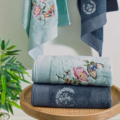 Taç Bambu Rıver Hamam Seti Mavi 4'Lü Set