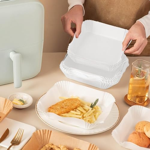 Alternative view of Airfryer Pişirme Kağıdı, Fritöz Yağlı Kağıdı, Yanmaz Kağıt 100 Adet Hava Fritözleri İçin Yağlı Kağıt,Yağa Ve Suya Dayanıklı Pişirme Kağıdı (100 Adet)