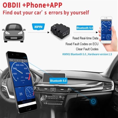 KW902 V1.5 OBD2 Arıza Tespit Cihazı PIC18f25k80 BT5.0