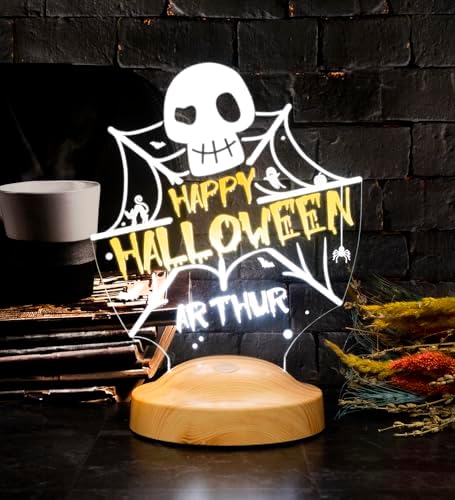 Bayramı Halloween Hediyesi, Happy Halloween Kuru Kafa ve Ağlar Led Lamba
