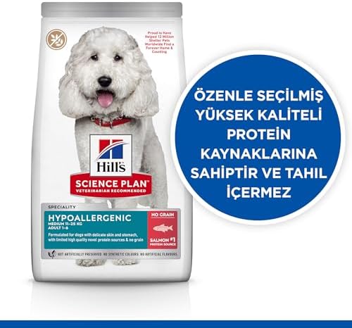 Hill's Plan Hypo-Allergenic Somonlu Orta Irk Yetişkin Köpek Maması 2.5 Kg