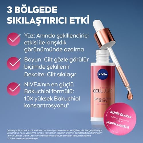 Cellular Expert Lift Şekillendirici ve Sıkılaştırıcı Serum 30ml, Doğal Retinol Alternatifi Bakuchiol,Kırışıklık Karşıtı