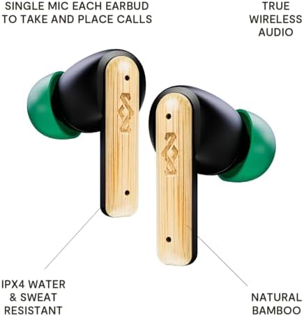 Bird Bluetooth Kulaklıklar Dahili Mikrofonlu IPX4, Kulak İçi Kulaklıklarda 24 Saat Çalma Süresi, USB-C Hızlı Şarjlı Kulaklık Kılıfı, Sürdürülebilir Malzemeler