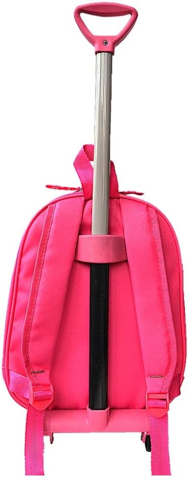 Alternative view of Anaokulu Çocuk çekçekli Valiz Sırt Çantası Çekçekli Kız çocuk 2in1 Sue and Se Model ön Yüzey 5D Boyutlu Pembe