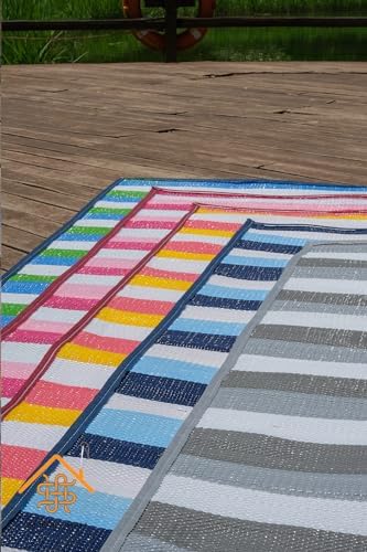 Katlanabilir Plaj Piknik Kamp Bahçe Balkon Teras Halısı Hasır Mat Savan Karavan Kilim PEMBE 90 x 180