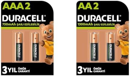 Alternative view of Şarj Edilebilir AAA 750 mAh İnce Kalem Piller, 2'li + Şarj Edilebilir AA 1300 mAh Kalem Piller, 2'li