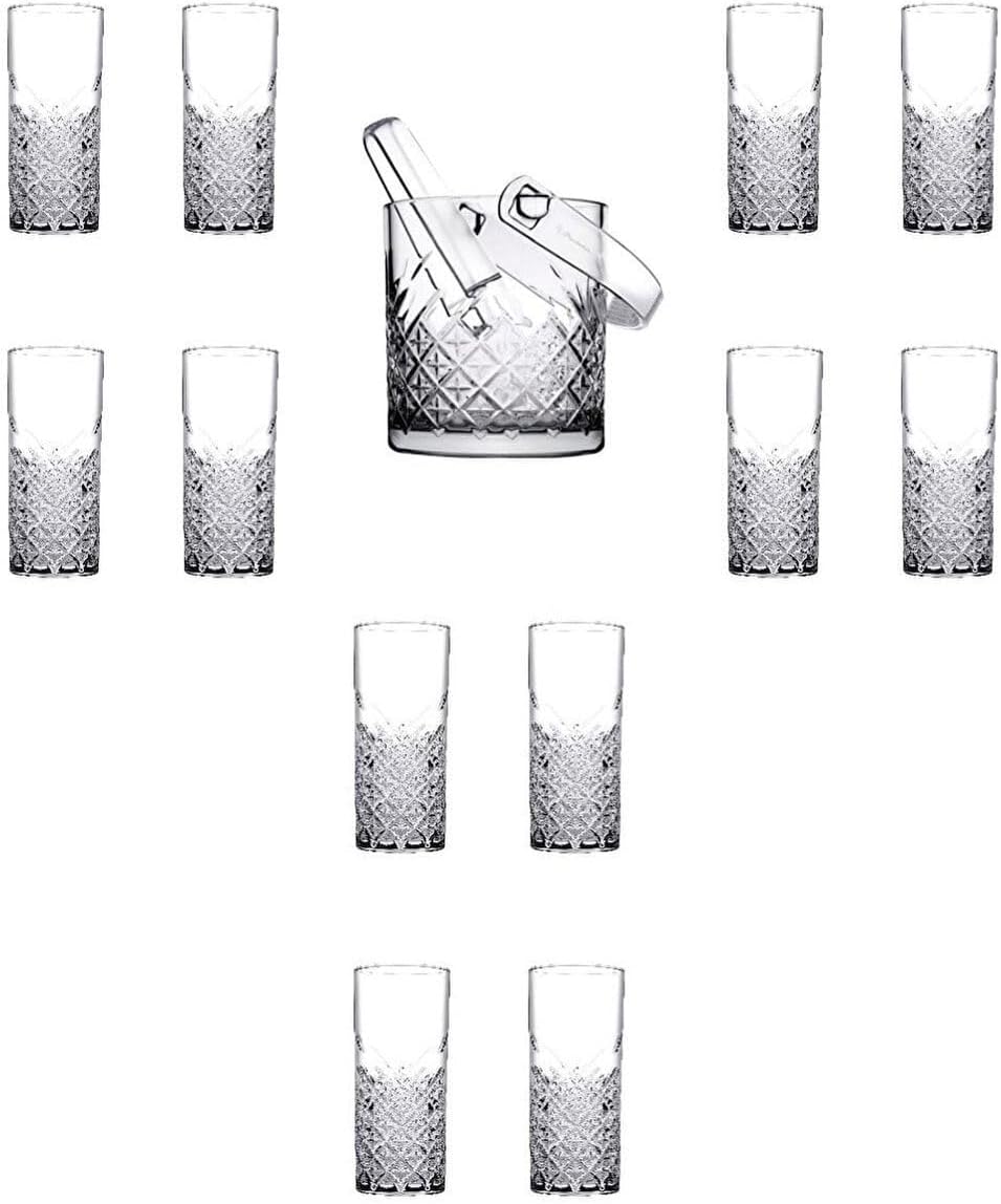 13 Parça Rakı Bardağı Ve Buz Kovası Seti