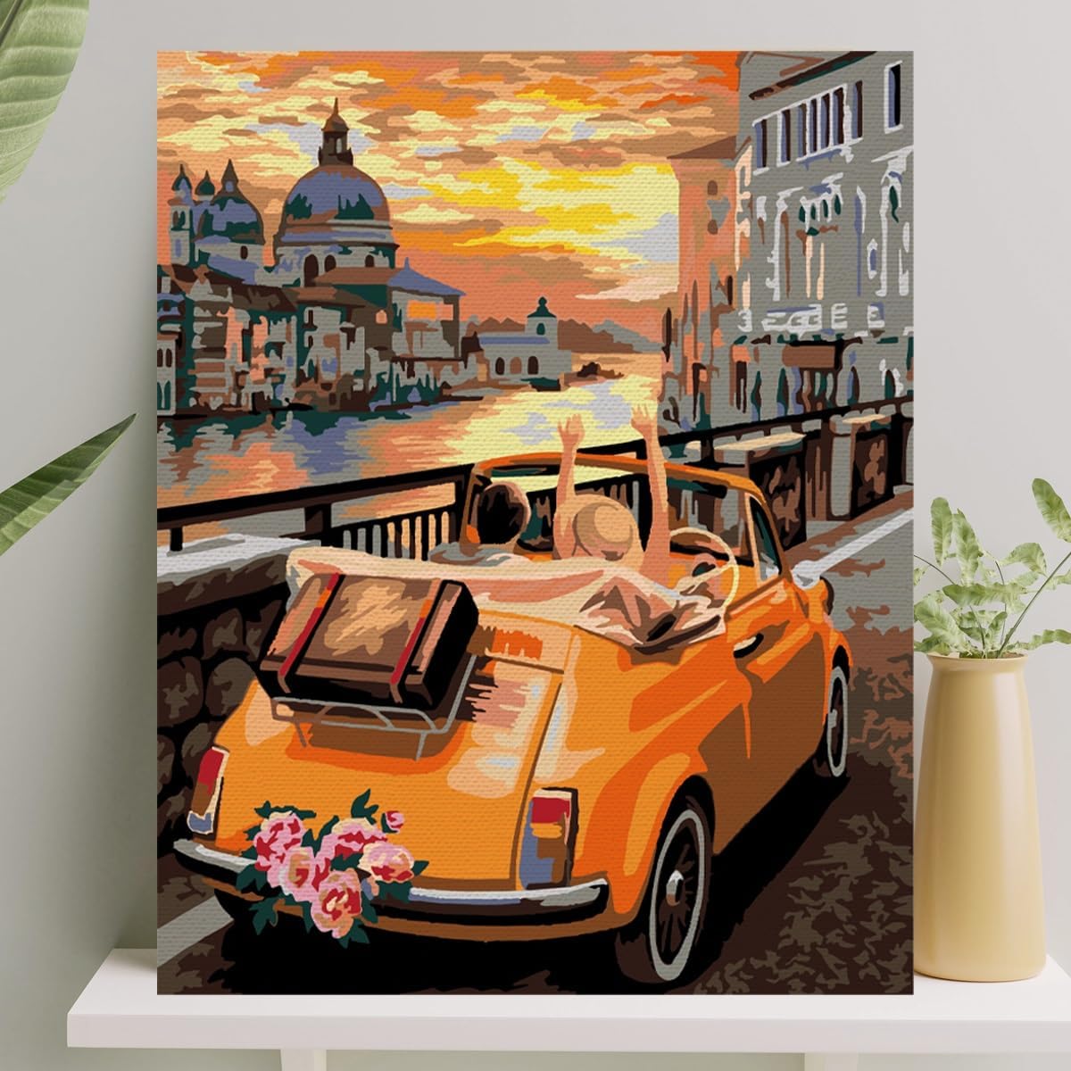 Hobi Sanat Sayılarla Boyama Tuval Seti Fırça Boya Dahil (Çıtalı) 40x50 CM - Tatil