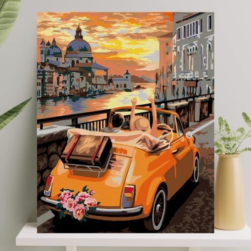 Alternative view of Hobi Sanat Sayılarla Boyama Tuval Seti Fırça Boya Dahil (Çıtalı) 40x50 CM - Tatil