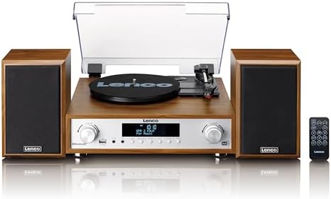 MC-160 WD PİKAP Hİ-Fİ STEREO SETİ BLUETOOTHLU DAB+ FM RADYO USBLİ MP3 KAYIT ÖZELLİKLİ MÜZİK SETİ PLAKÇALAR AHŞAP