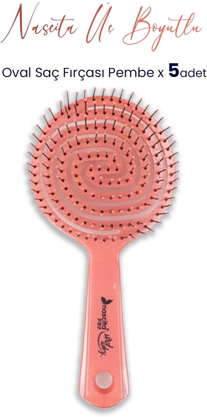 Alternative view of Professional Üç Boyutlu Oval Saç Fırçası Pembe x 5 Adet